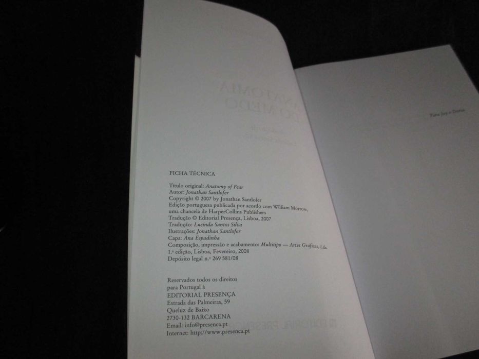 Livro Anatomia do medo Jonathan Santlofer