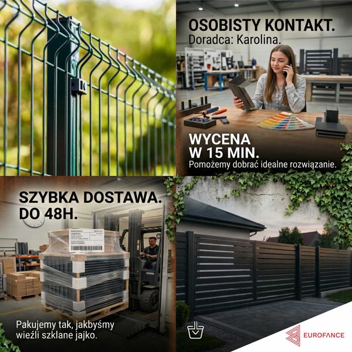 Panele Ogrodzenie panelowe  2D 3D Brama furtka słupki płot podmurówka