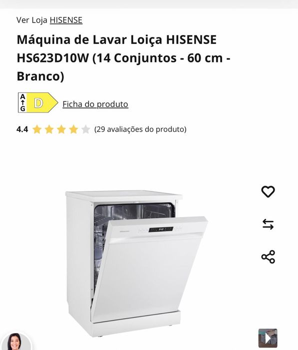 Maquina de lavar loica branca marca Hisence com muito pouco uso e com garantia