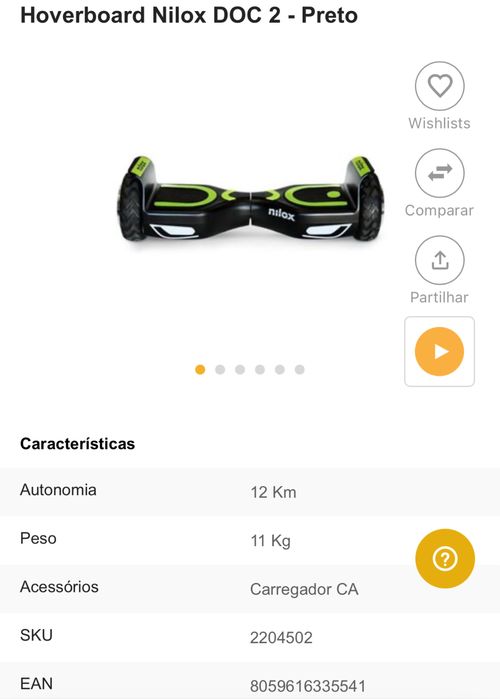 Hoverboard Nilox DOC 2 - Preto