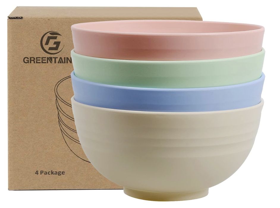 Zestaw 4 kolorowych miseczek z tworzywa 710ml Greentainer