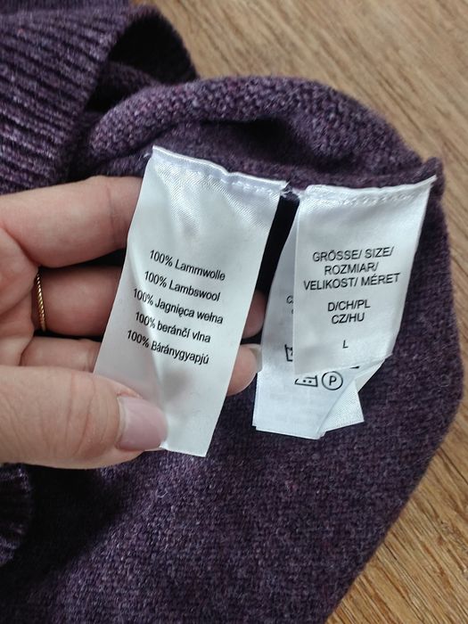 Sweter Mc Earl L męski lambswool wełniany serek V puree new wool premi