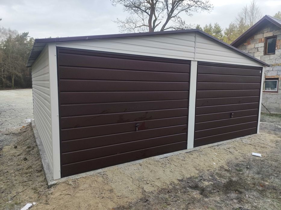 Garaż blaszany, blaszak 6x6 paleta ral,brąz, biały