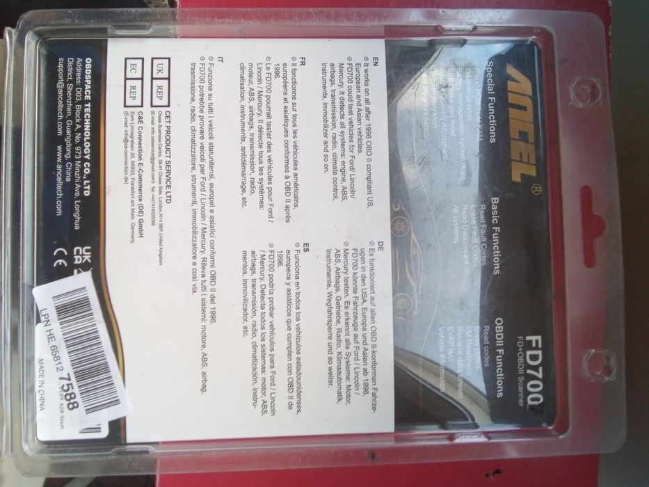 Máquina de diagnóstico automóvel para limpar erros nova