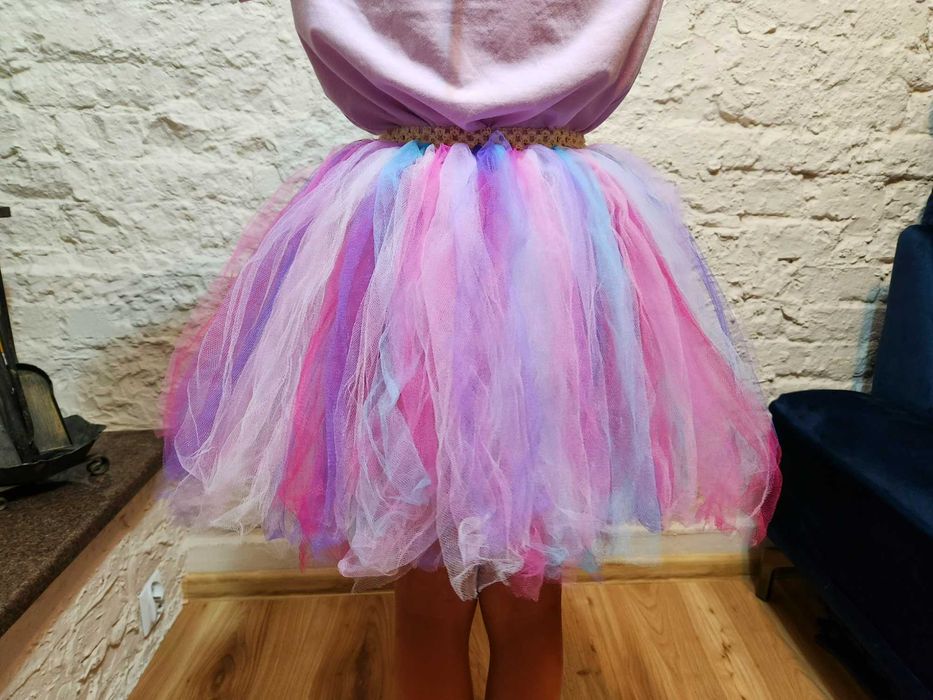 Spódnica tiulowa, tiul, ręcznie robiona  kolorowa, rozmiar 122-140