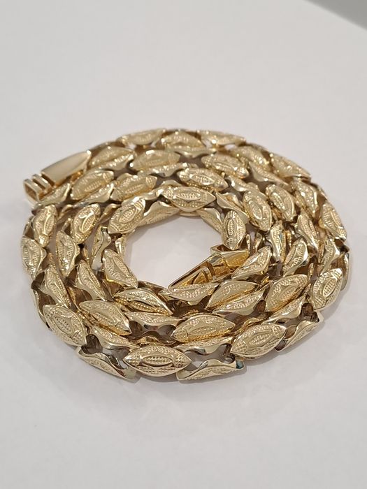 Nowy piękny złoty Łańcuch Splot Cartier Okrągły pr.585 63 cm