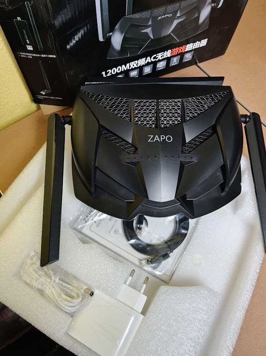 Router Gaming ZAPO Z-1200 AC Dual-Band 1200M – Novo na Caixa