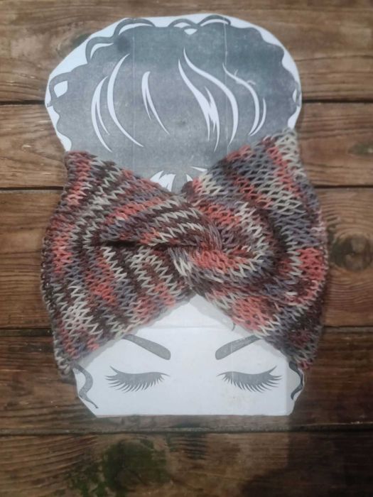 Opaska Handmade 100% Merino. Turban, szeroka. Dwuwarstwowa