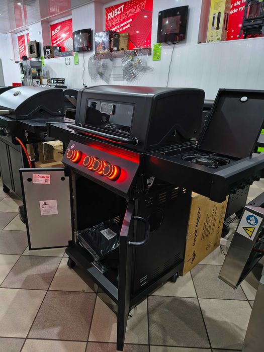 Solidny Grill gazowy z szybą miejscem na butle LANDMANN  BLACKCOOK 3+1