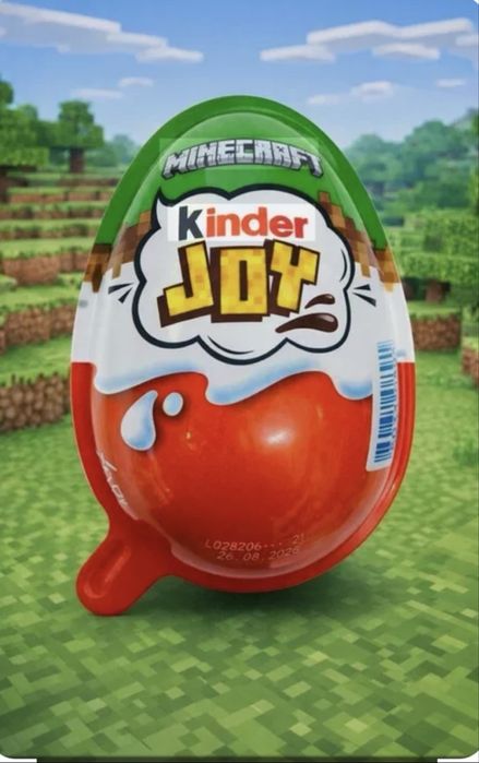 Kinder Joy Minecraft Майнкрафт Алекс в золотой броне Лиса Шалкер