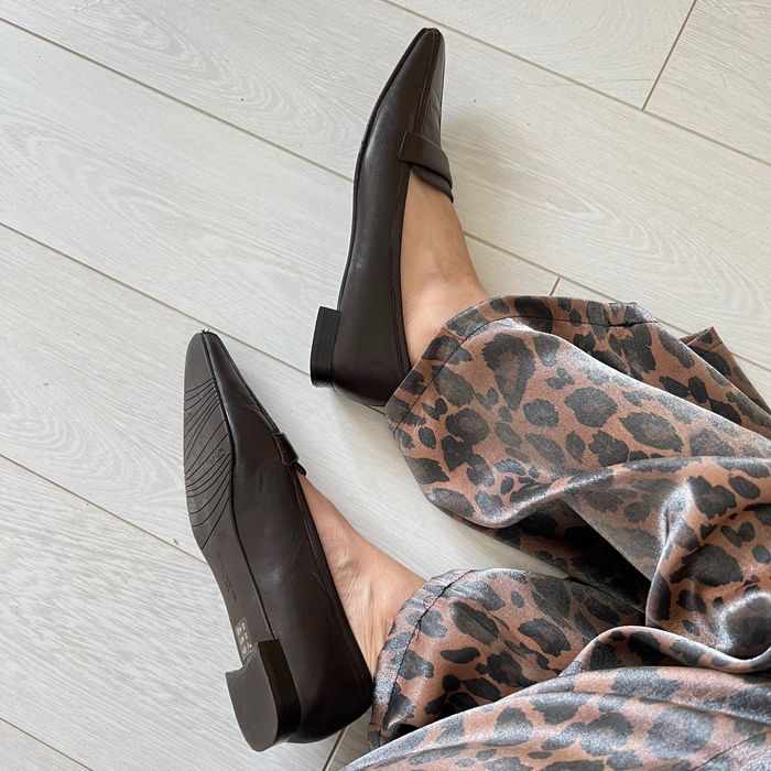 Шкіряні Балетки кожаные туфли с длинным носом лофери р 39 в стилі zara