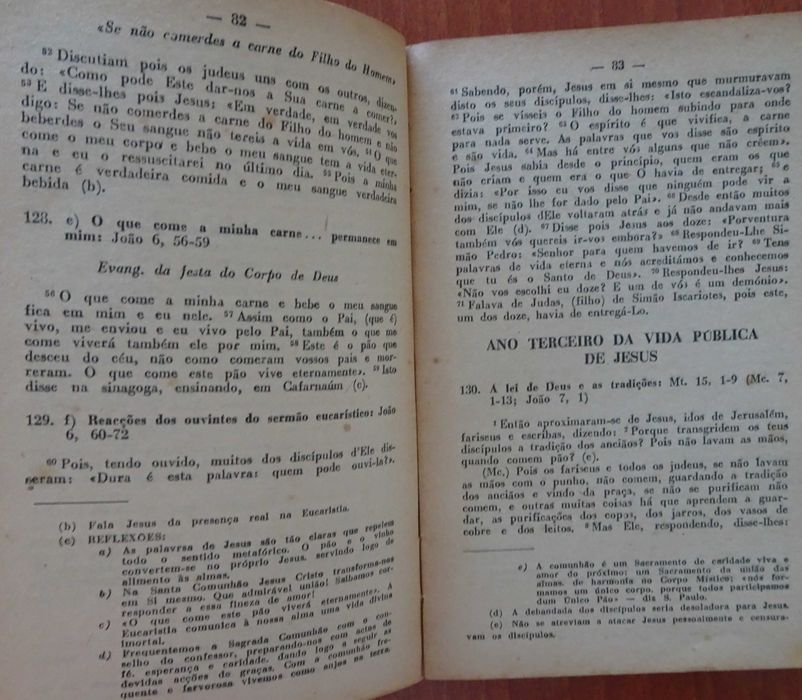 Santos Evangelhos em Concordância - História de Jesus de P.e Inácio de Viegas - Ano Edição: 1957