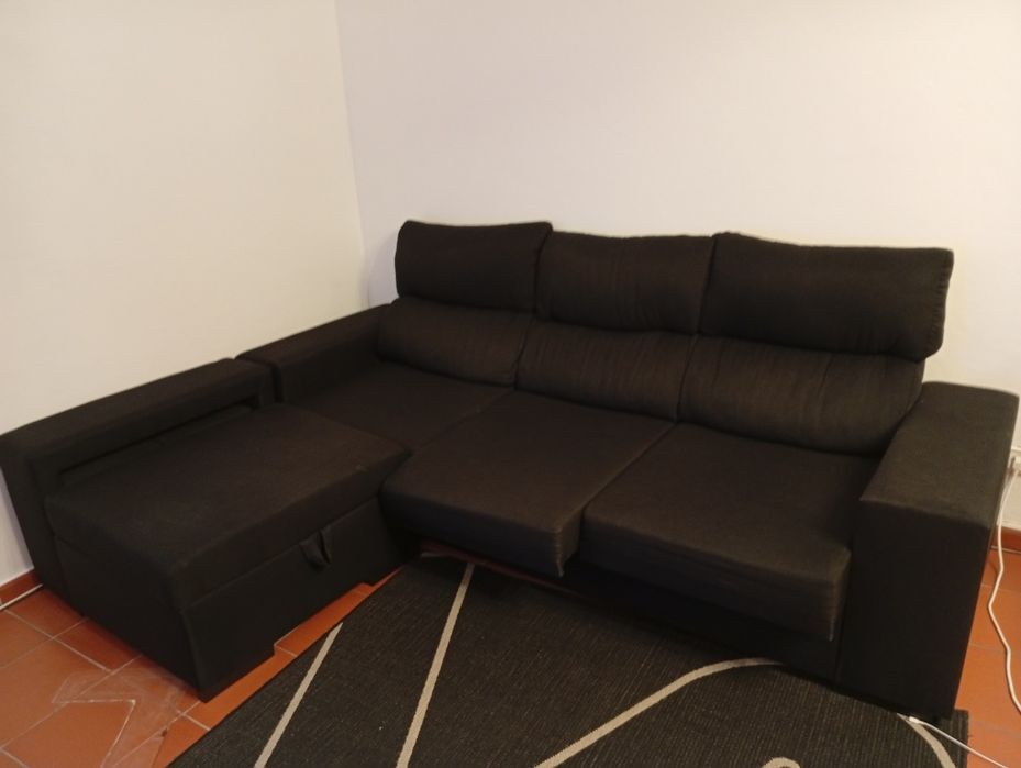 Sofá 3 lugares com chaise longue