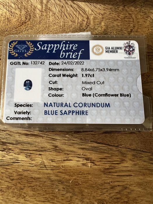 Szafiry Sri Lanka kamienie szlachetne 1,97 ct