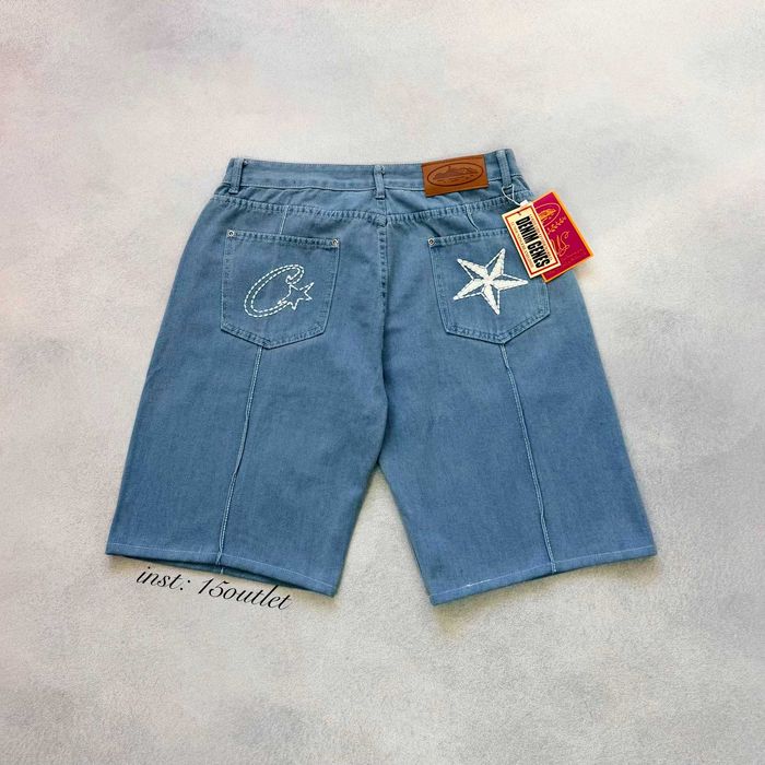 Джинсові шорти Corteiz C-Star Denim Джинсовые Шорты Кортез Черные Синие Голубые