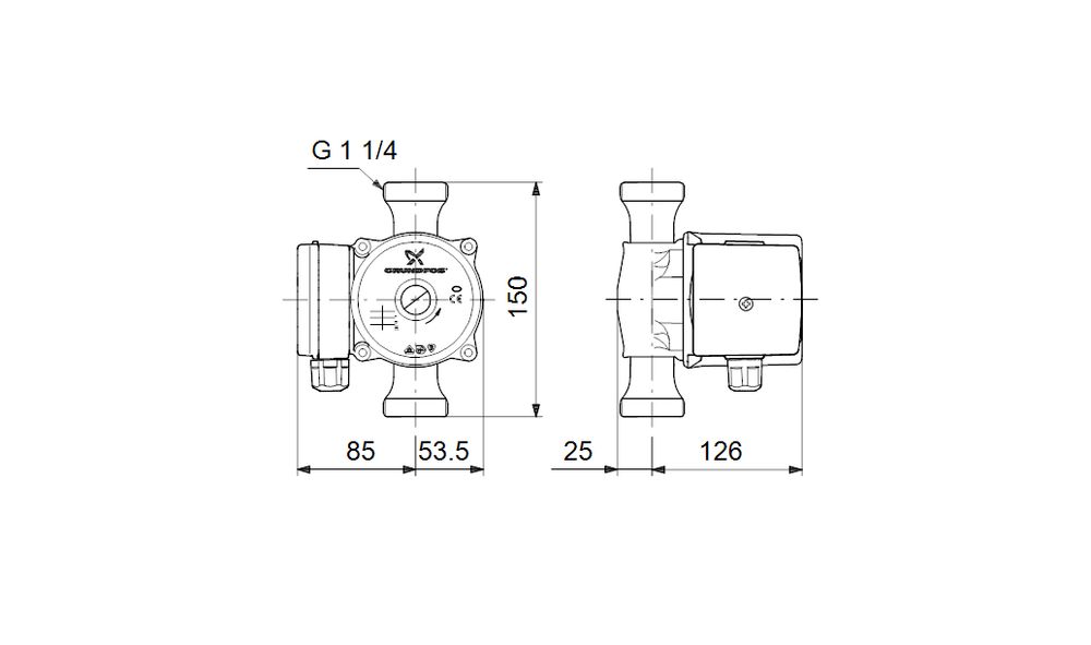 pompa c.w.u. grundfos up 20-45 n 150 + gwarancja