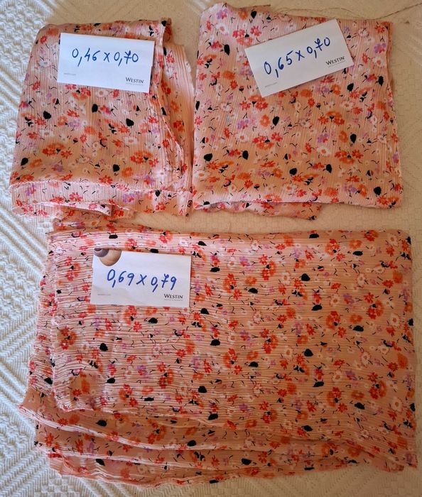 Retalhos / Tecidos de Crepon e Seda