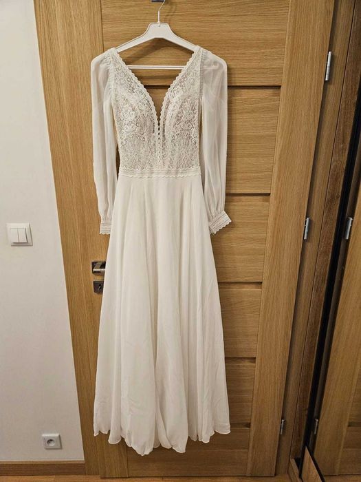 Przepiękna suknia ślubna Soraya II - z odpinanymi rękawami, gorset