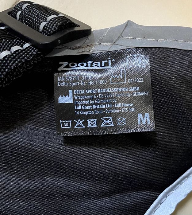 Arnês preto e reflector cão - NOVO