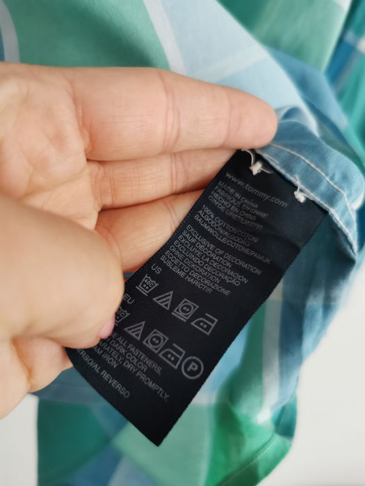 Tommy Hilfiger koszula w kratkę męska logowana slim fit M