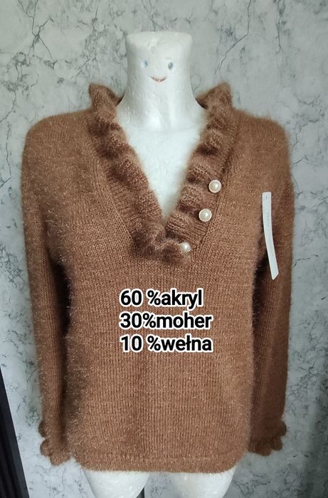 Puszysty włoski sweter damski.