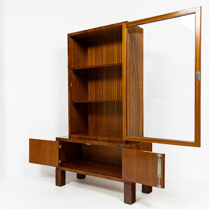 Serwantka Art Deco Lata 30-40 Po Renowacji Witryna Orzech Biblioteka