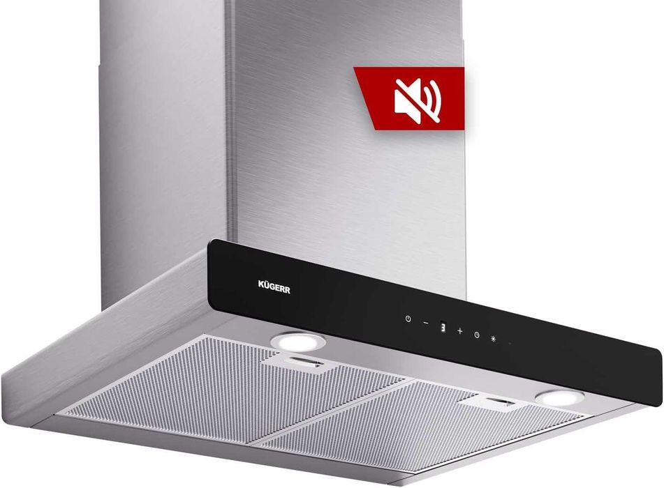 Okap kuchenny F10S 60 cm bardzo cichy 33 dB termoobieg stal nierdzewna LED