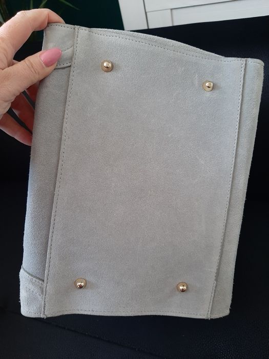 Duża piękna skórzana torba Genuine Leather skóra naturalna