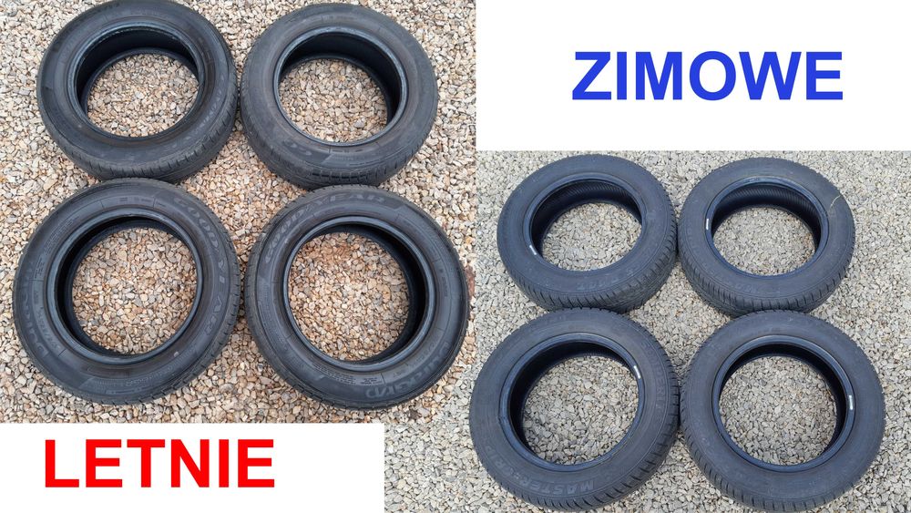 8szt Opony 4 sztuki LETNIE Goodyear DuraGrip (komplet) plus 4 sztuki ZIMOWE Semperit (komplet) 175/65 R14 14 cali OPONA x8