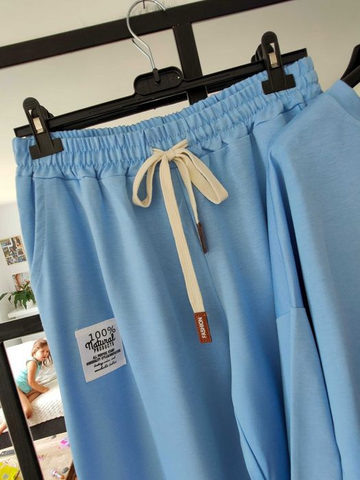 Komplet dresowy dzianina oversize bluza wiskoza M L XL