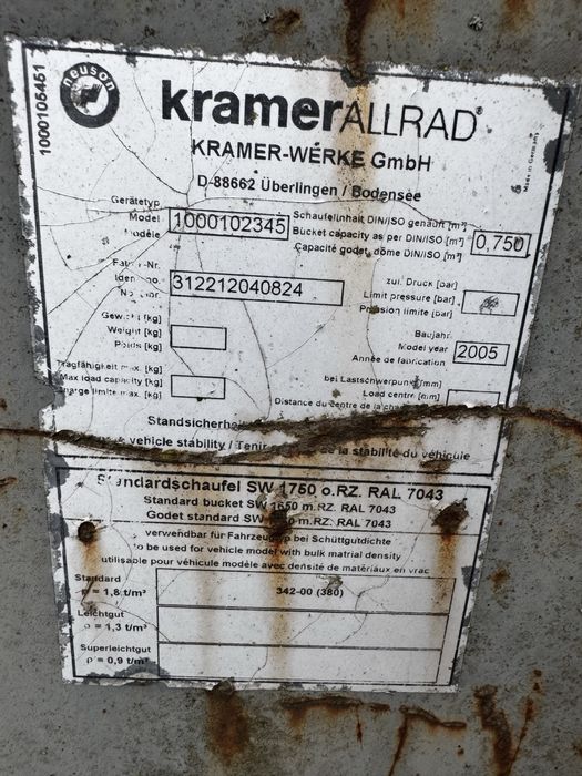 Oryginalna łyżka kramer 0.75m3