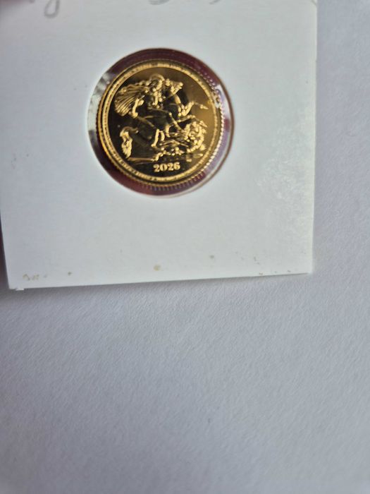 Moeda ouro Meia Libra Carlos III 2026