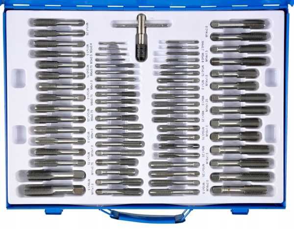 Duży ZESTAW gwintowniki i narzynki KOMPLET 110 części