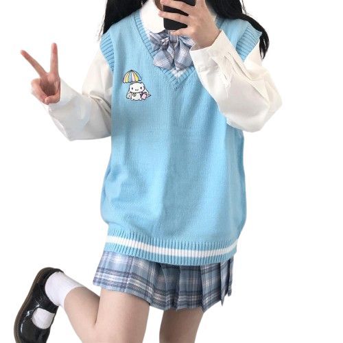 Damski Sweter Kamizelka Uczennicy ANIME Motyw Cinnamoroll - L