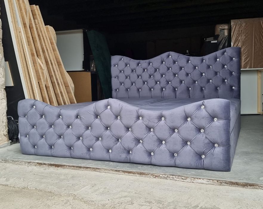 Łóżko kontynentalne glamour z materacem I pojemnikiem różne wymiary