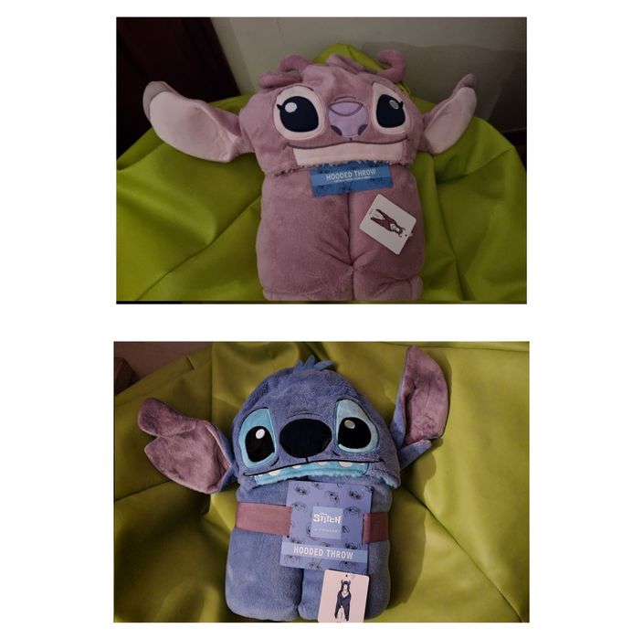 Almofada + Manta polar - Disney Stitch e Angel (novas)