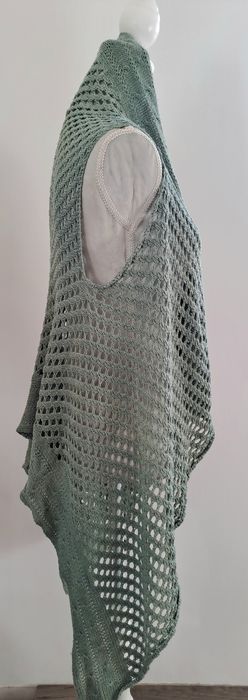 Colete em crochet verde Tam.unico