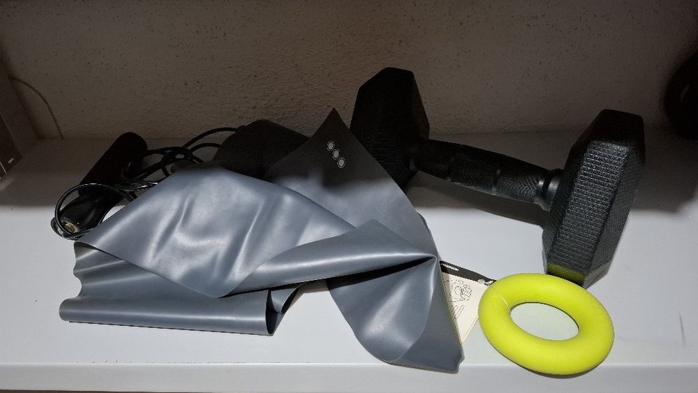 Banda elástica hand grip corda de saltar e Halter 5Kg