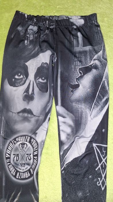 Legginsy czaszki gotic mroczne XS