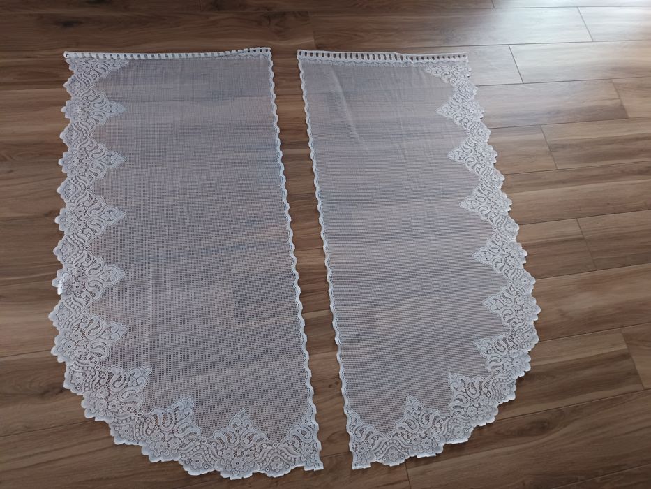 Firana podwójna dwie części retro 282 cm/70 cm