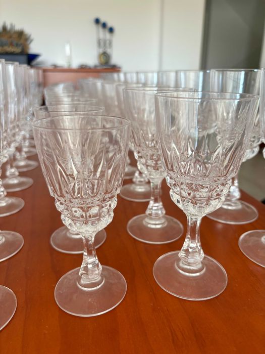 Copos e garrafa cristal d'arques- Conjunto 25 peças