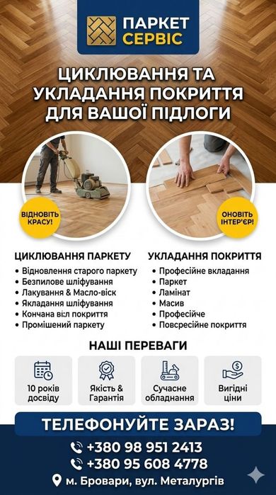 Циклювання та шліфування паркету