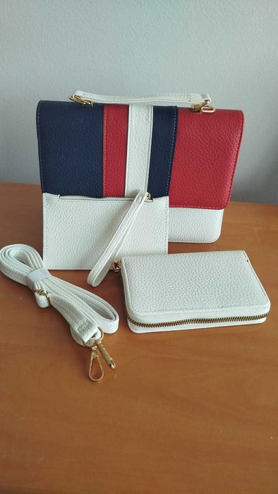 Kit bolsa, carteira e porta moeda