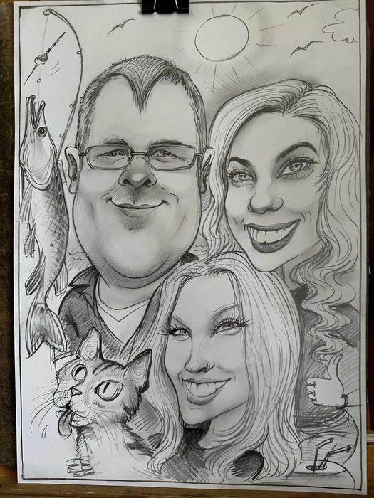 Шарж по фото! Портрет у подарунок! Шарж на свято!