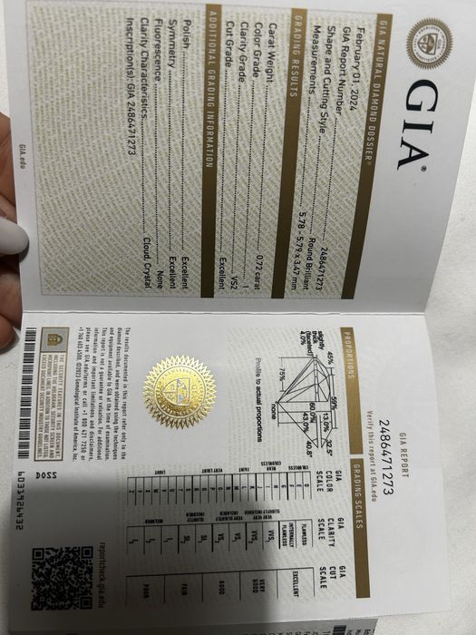 Anel noivado com diamante - GIA