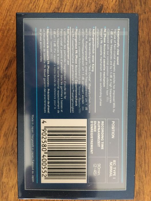 Maxell UDI 90m selada, japonesa.