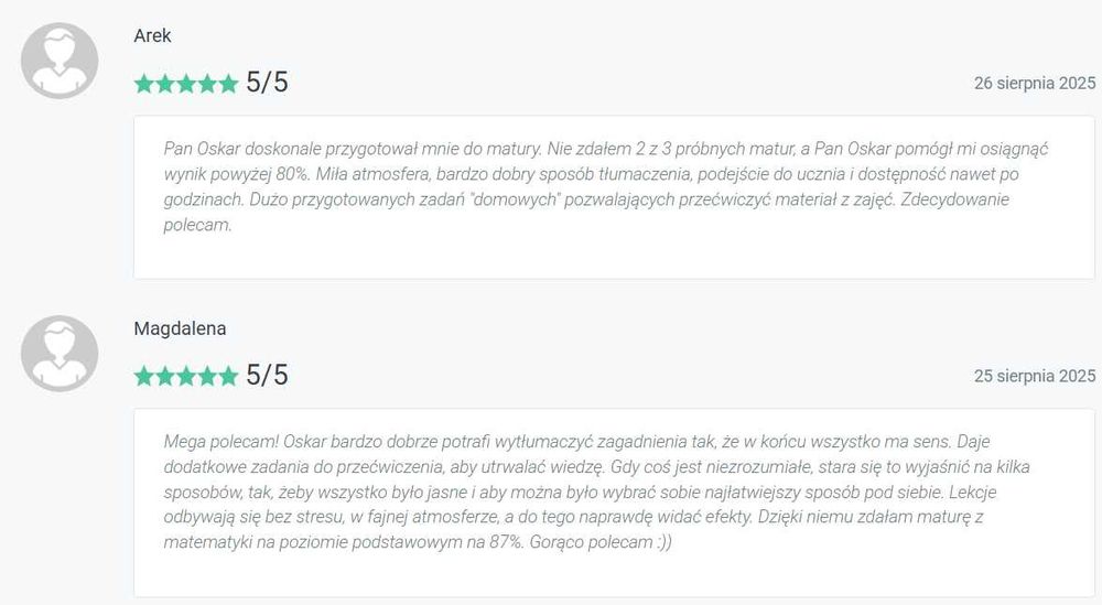 Korepetetycje z matematyki. Doświadczony korepetytor