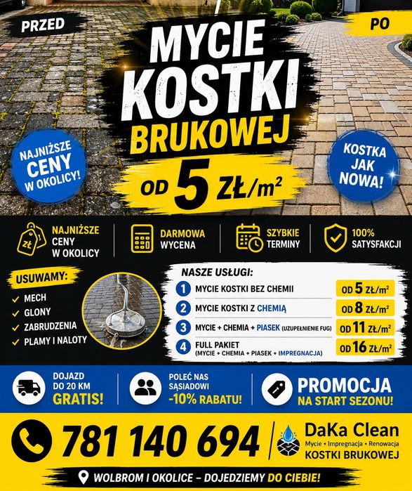 Mycie piaskowanie impregnacja kostki brukowej