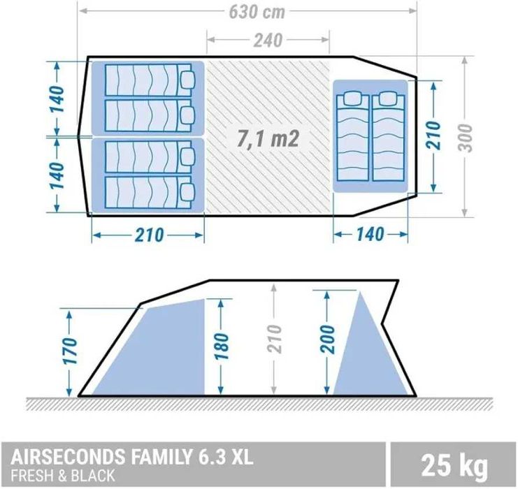 Namiot Quechua Air Seconds Family 6.3 XL