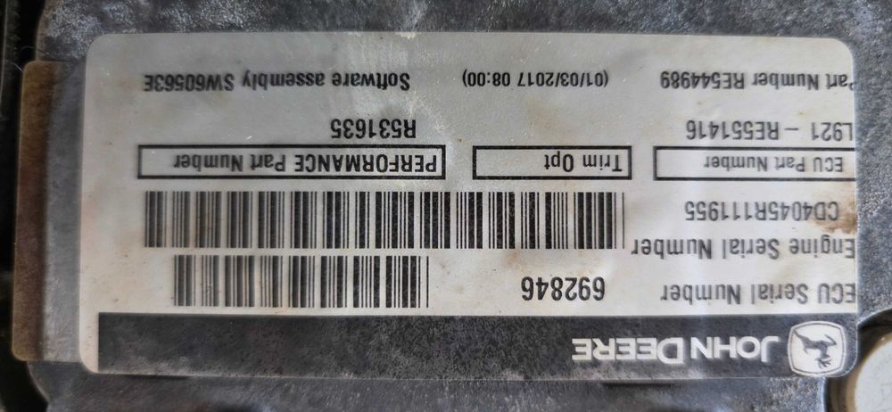 ECU John Deere Liebherr L514, L528 - Komputer Silnika RE551416